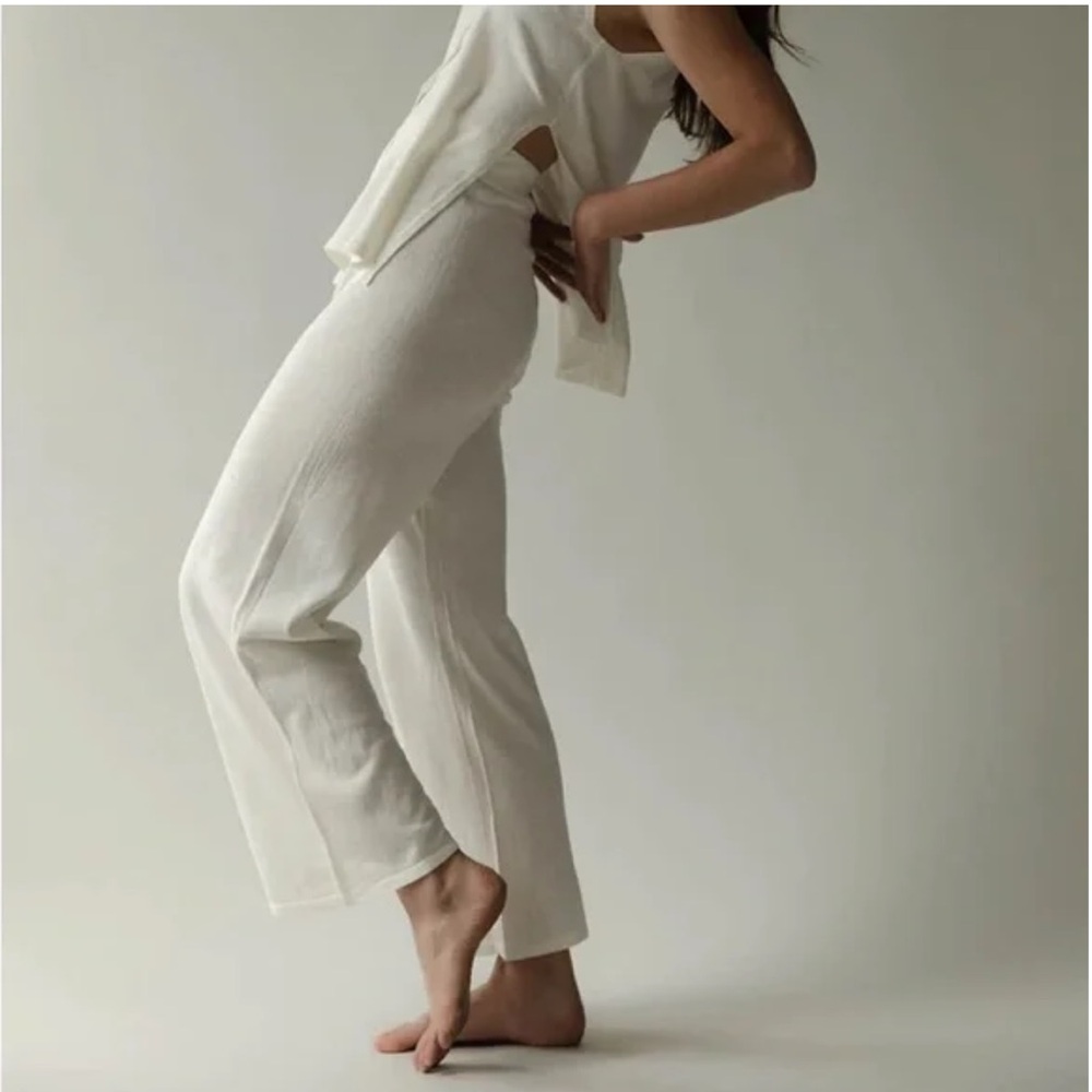 JAMES STREET CO. SAGE CREAM GAUZE HIGH WAISTED WIDE LEG PANTS - Picture 9 of 9
